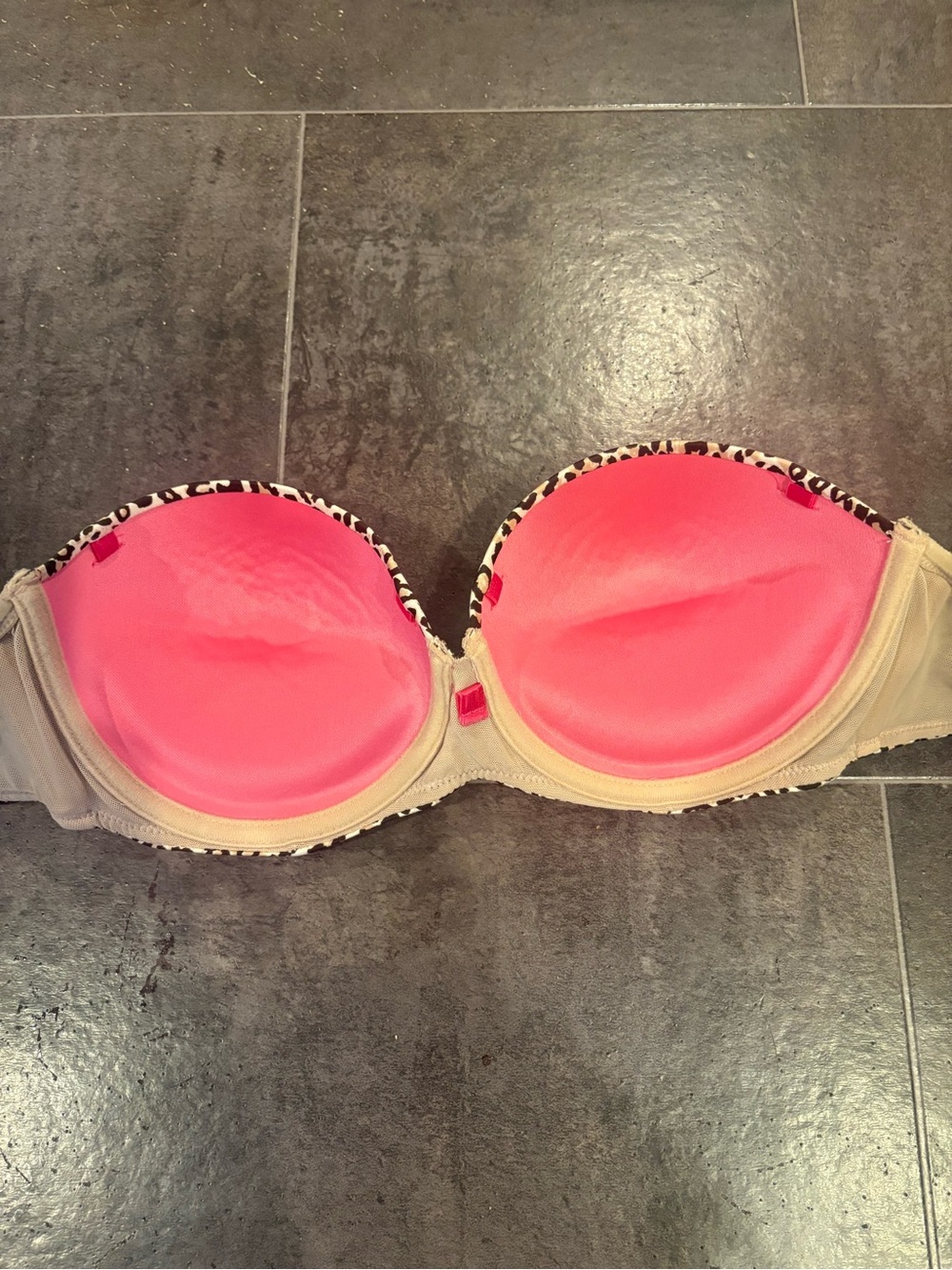Wonderbra Strapless Leopard Print Push-Up Bra 38C Animal Print - Picture 6 of 11